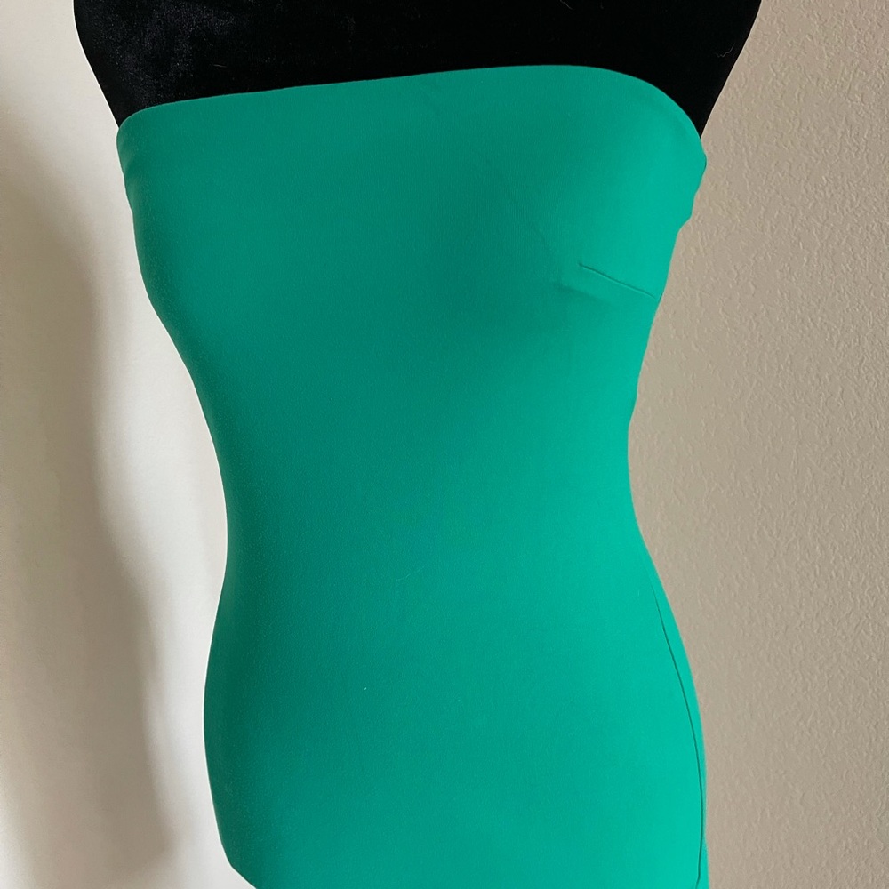 Bebe strapless green dress.